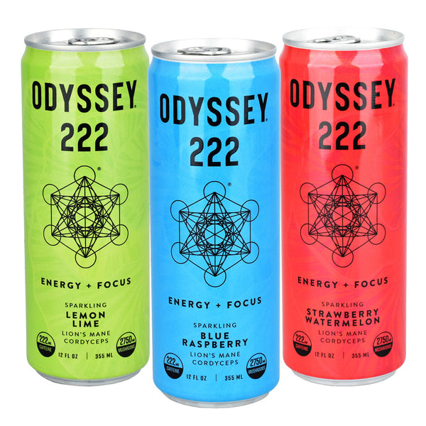 12PC CASE - Odyssey Mushroom 222 Elixir - 12oz / Assorted Flavors CannaDrop-AFG
