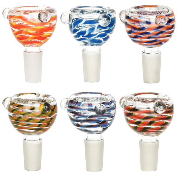 Glass on Glass Herb Slide Bowl- 14mm M/Colors & Designs Vary CannaDrop-AFG