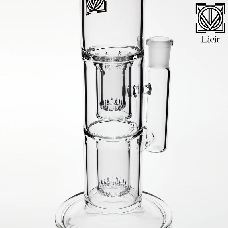 Licit Glass Double Micro Bent Shower Perc Bong Licit Glass