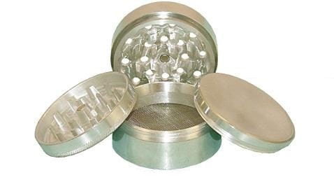 Metal Herb Grinder w/ Screen and brush - 4pc - 2 Inch CannaDrop-AFG