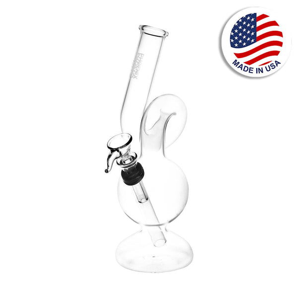 Phoenix Rising Upside Down Twisted Bubble Water Pipe - 8" / Clear CannaDrop-AFG