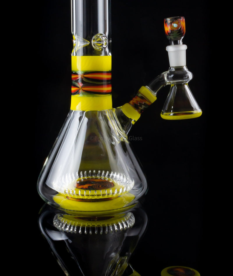 2K Glass Art  Wig Wag Reversal Collins Beaker Bong - Yellow.