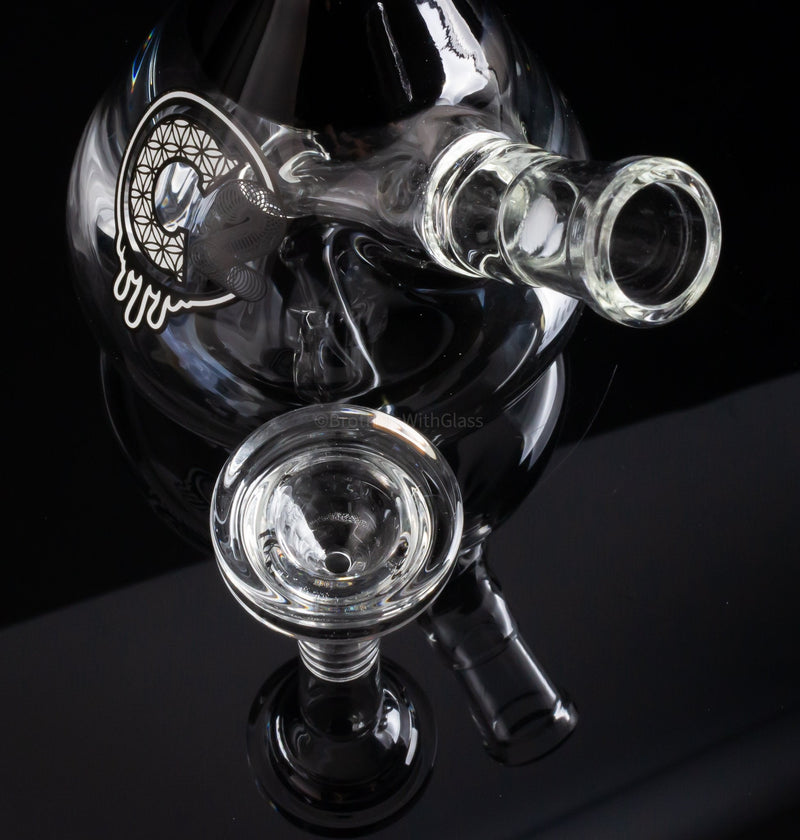 C2 Custom Creations Fixed Mini Glass Beaker Dab Rig - Black Trim.