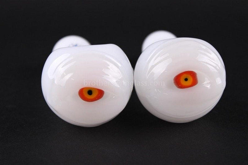 Chameleon Glass Cyclops Eyeball Hand Pipe - Jade White.