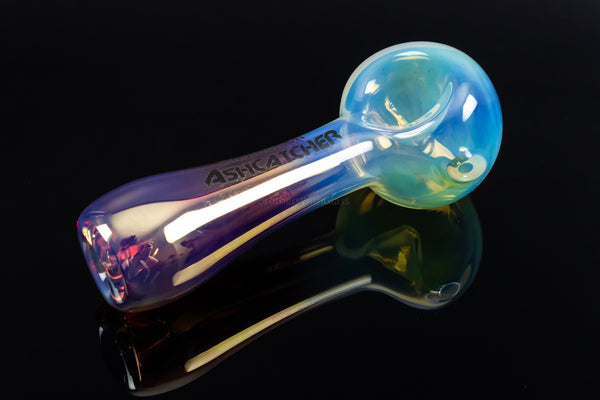 Chameleon Glass Gold and Silver Fumed Ash Catcher Spoon Hand Pipe.