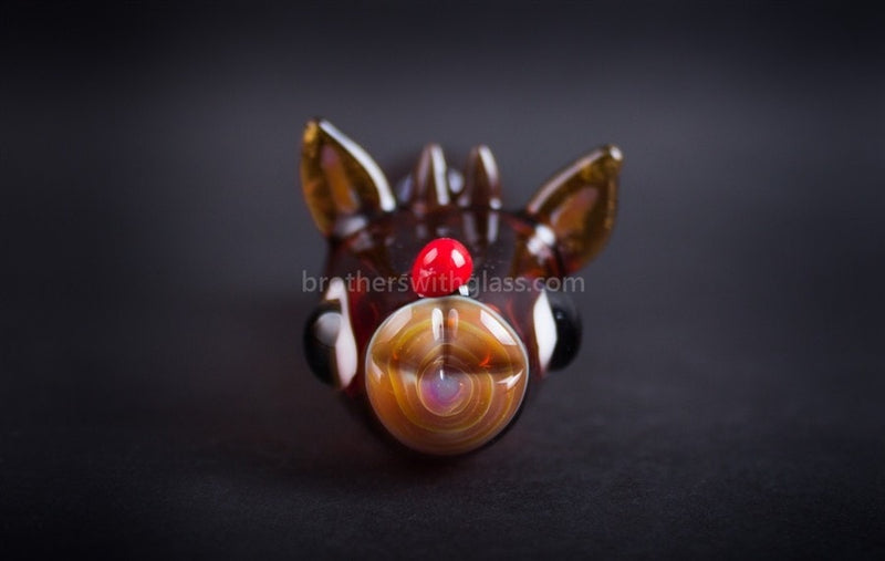 Chameleon Glass Holiday Rudolph Hand Pipe.