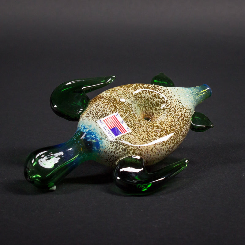 Chameleon Glass Sculpted Sea Turtle Hand Pipe.