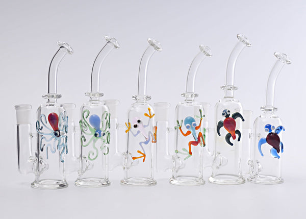 Goo Roo Designs Natural Perc Critter Dab Rig Brothers with Glass