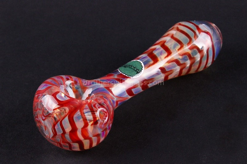 Greenlite Glass Colored Wrapped Rake Hand Pipe - Red.