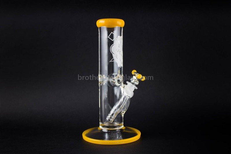 HVY Glass 10 Inch Straight 9mm Water Pipe - Yellow.