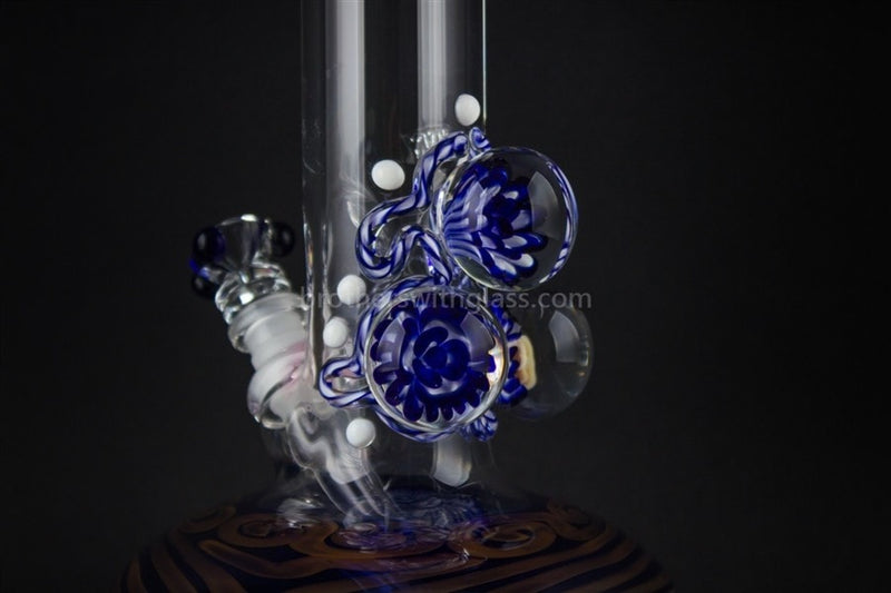 HVY Glass Coil Color Bubble Bottom With Marbles Water Pipe - Metallic.