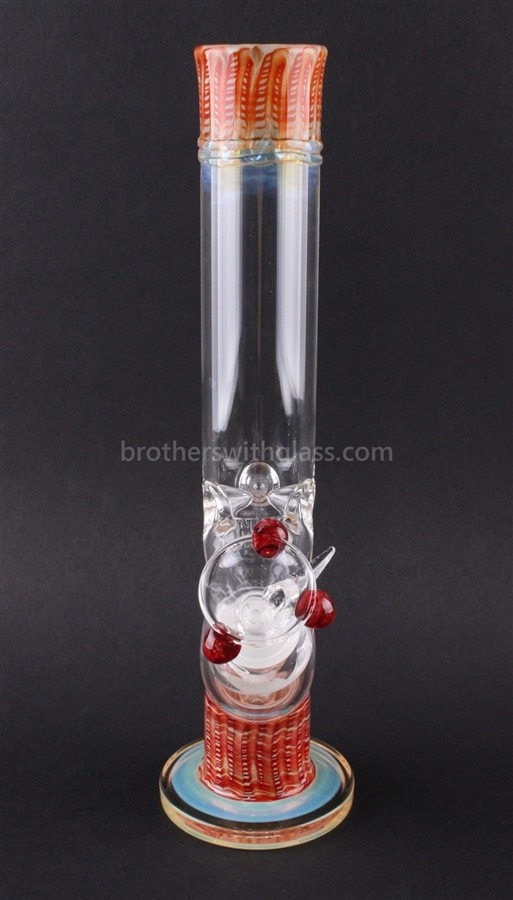 HVY Glass Curved Color Raked Bong - Red.