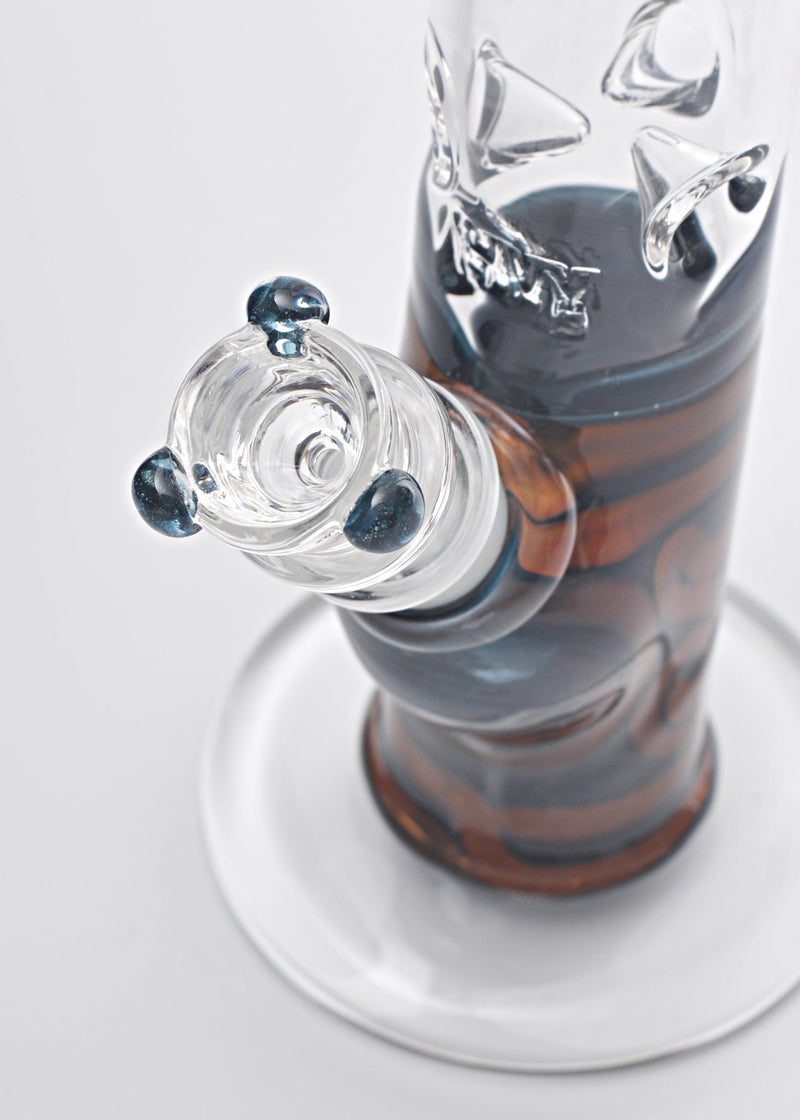 HVY Glass Straight Colored Coil and Fumed Bong - Metallic HVY Glass