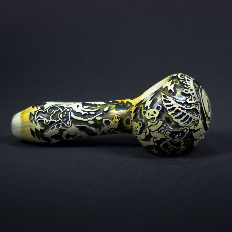 Liberty 503 Single Layer Deep Carve Grateful Dead Sandblasted Hand Pipe - Style Two.
