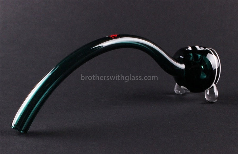 Mathematix Glass 8 In Striped Gandalf Hand Pipe - Teal and White.
