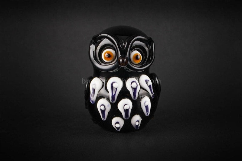 Mathematix Glass Black Vintage Owl Hand Pipe.