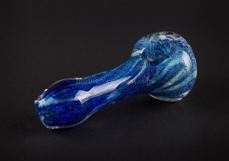 Nebula Glass Frit Titan Blue with Fumed Underlay Hand Pipe.