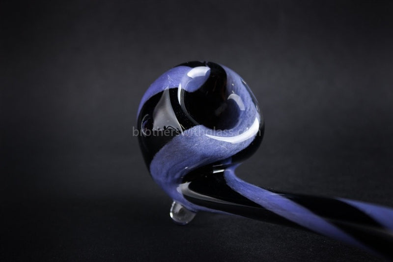 Nebula Glass Twisted Frit Gandalf Hand Pipe - Purple.
