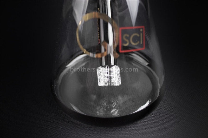 Quantum Sci Glass 16" Beaker With Chandelier Water Pipe - Black.