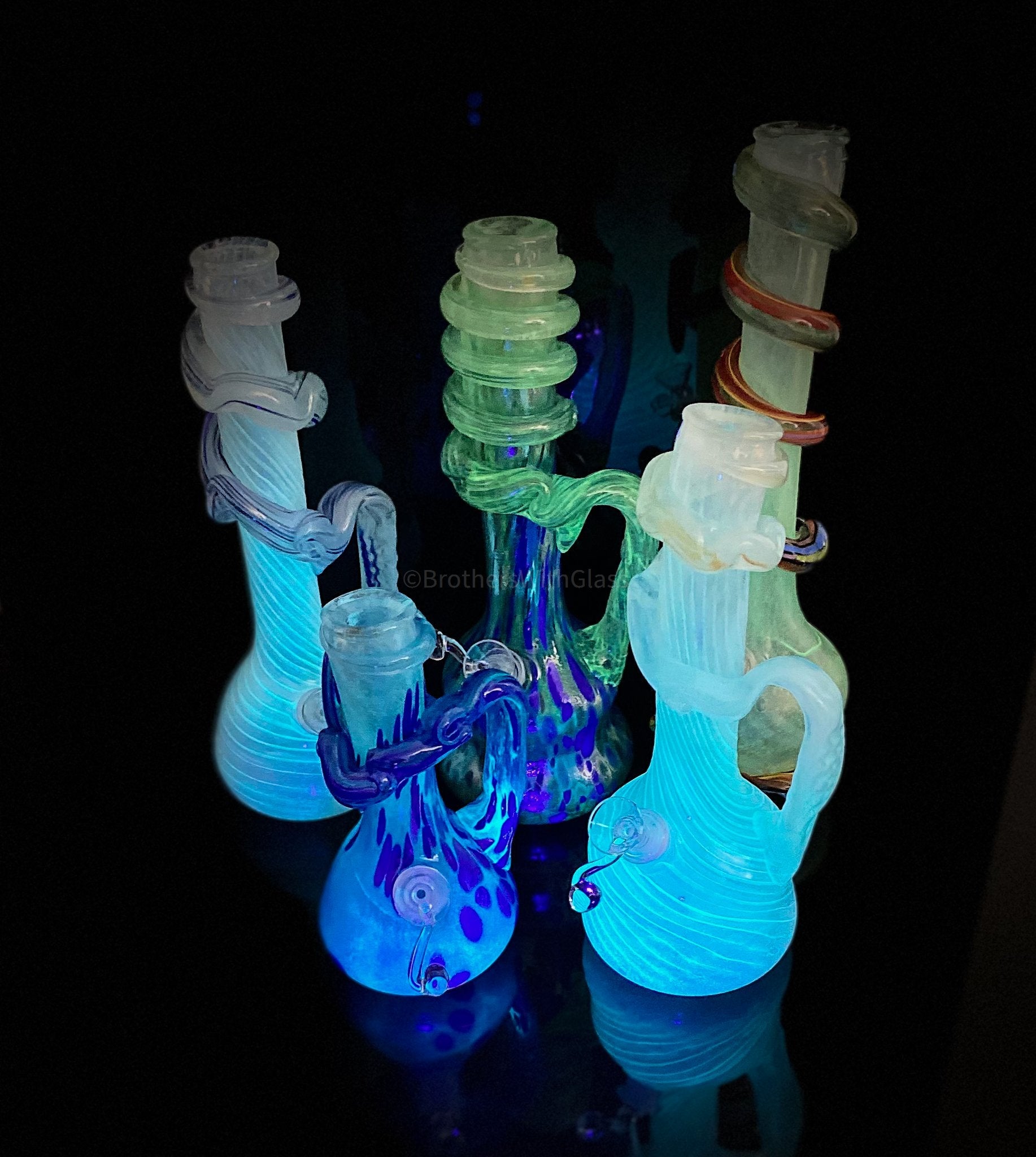 Special K Soft Glass Glow In The Dark Growler Bong with Handle For