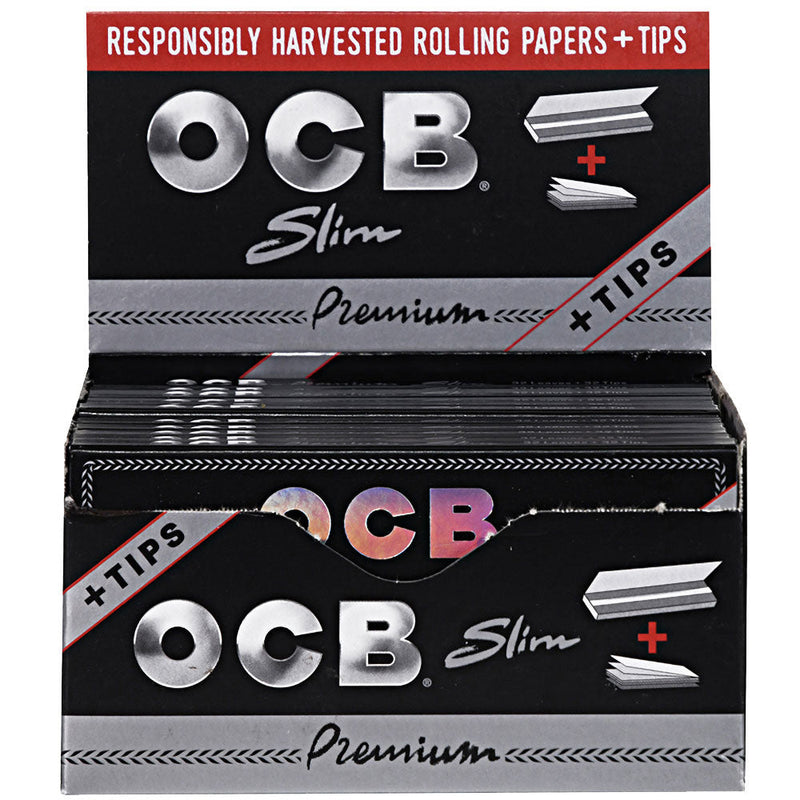 24PC DISPLAY - OCB Premium Rolling Papers & Tips CannaDrop-AFG