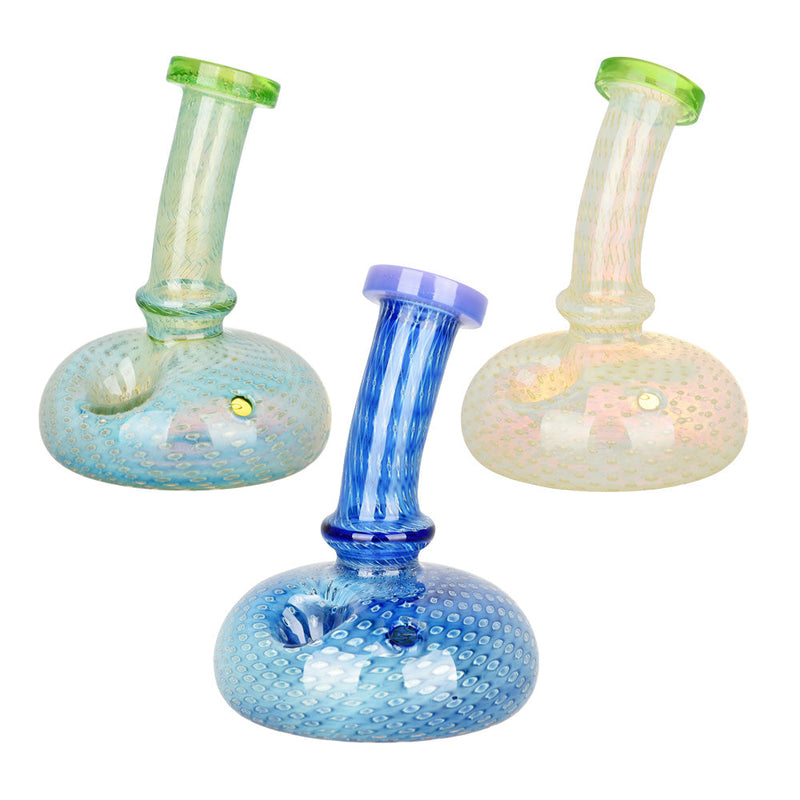3PC SET - Bubble Matrix Mini Vase Hand Pipe - 4" / Assorted Colors CannaDrop-AFG