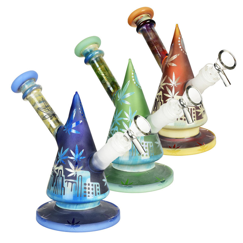 420 City Skyline Water Pipe - 6.75"/14mm F/Colors Vary CannaDrop-AFG