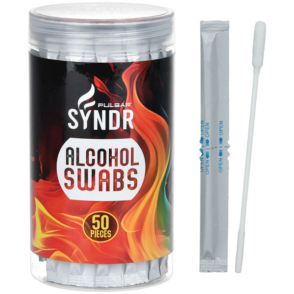 50CT TUB - Pulsar SYNDR Alcohol Cotton Cleaning Swabs CannaDrop-AFG