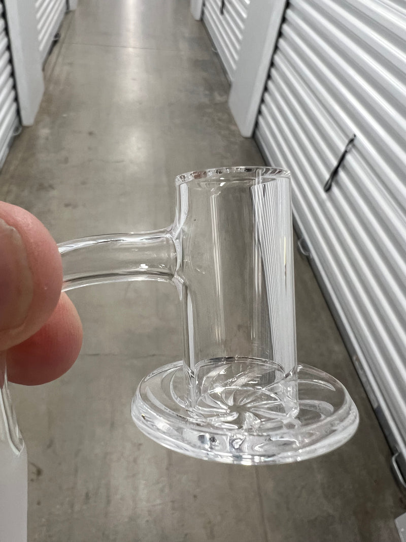 No Label Glass Fully Welded 14mm Quartz Vortex Dish Banger - 90 Degree