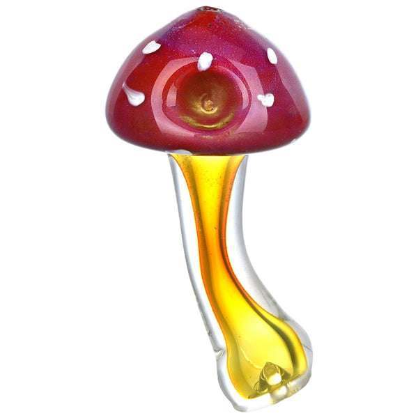 Amanita Mushroom Fumed Glass Hand Pipe - 4.75" CannaDrop-AFG