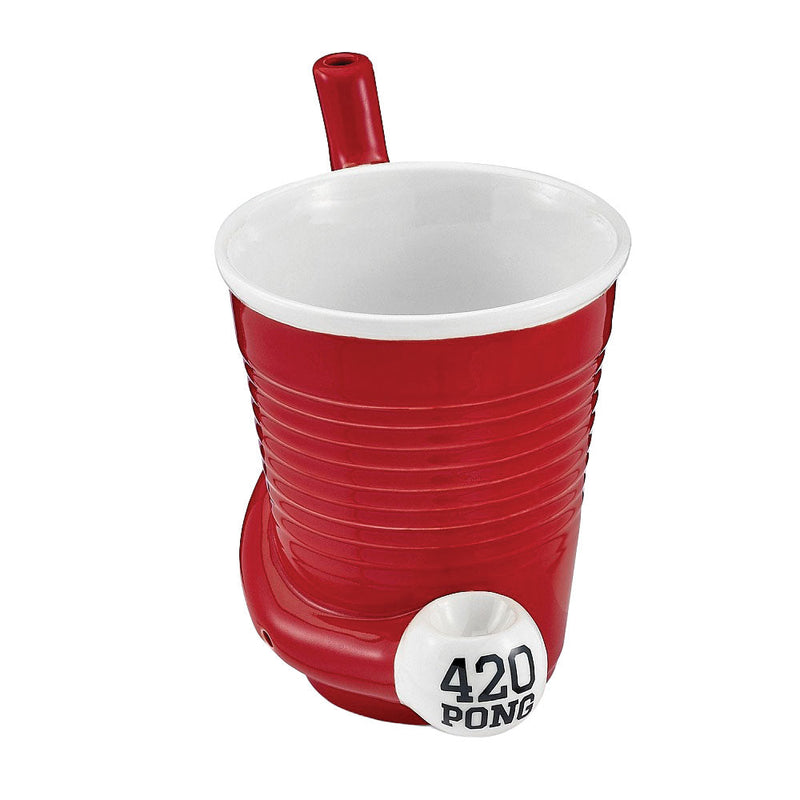 Beer Pong Cup Ceramic Pipe - 5.5" CannaDrop-AFG