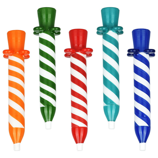 Birthday Candle Glass Chillum | 4.25" | Assorted Colors | 5pc Set CannaDrop-AFG