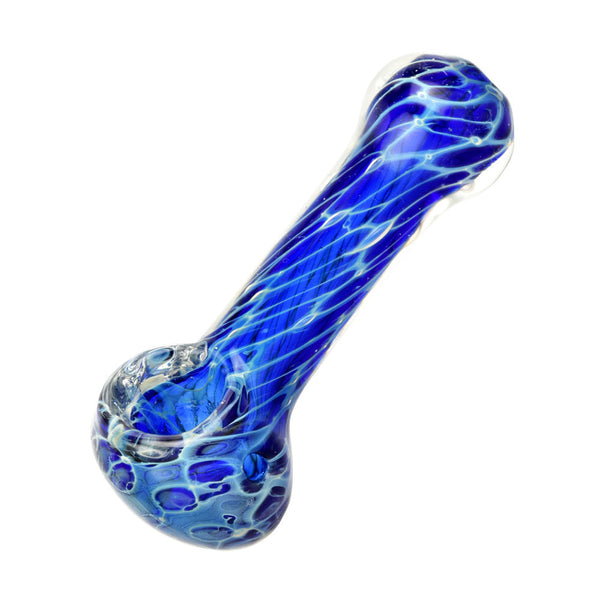 Cellular Blue Glass Spoon Pipe CannaDrop-AFG