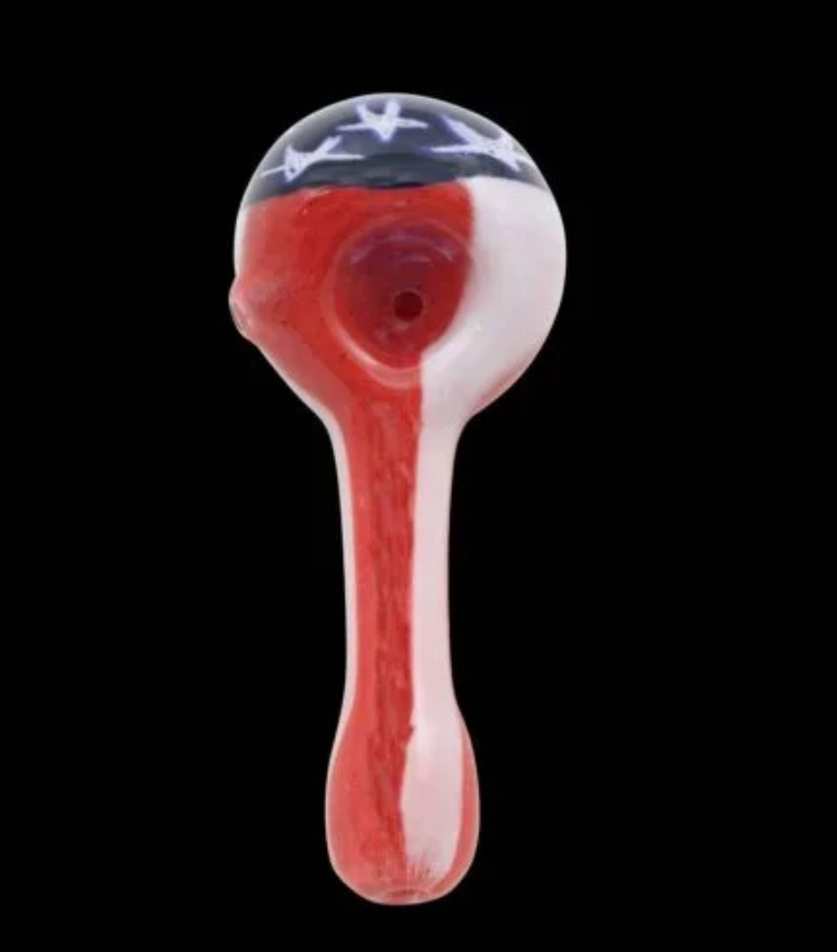 Chameleon Glass American Flag Glass Hand Pipe Chameleon Glass