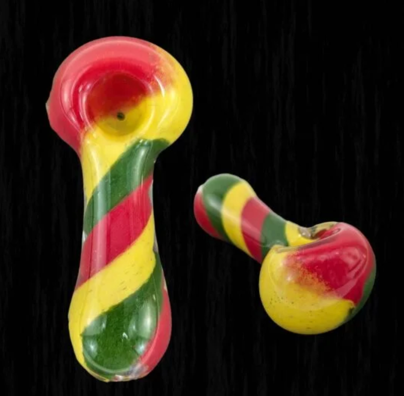 Chameleon Glass Frit Rasta Color Glass Hand Pipe Chameleon Glass