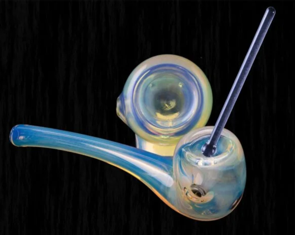 Chameleon Glass Glenns Briar Vented Glass Hash Hand Pipe Chameleon Glass