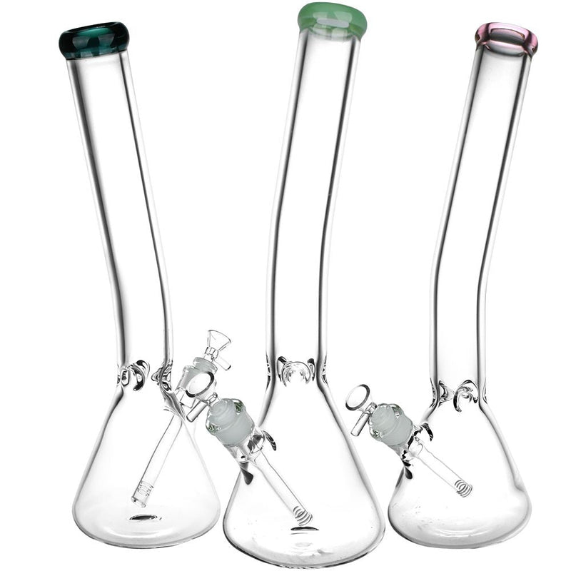 Classic Bent Neck Beaker Glass Water Pipe | 14mm F | Colors Vary CannaDrop-AFG