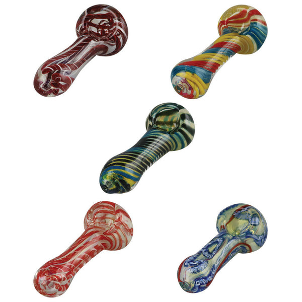 Color Swirl Spoon Pipe - 3.25" / Colors Vary CannaDrop-AFG