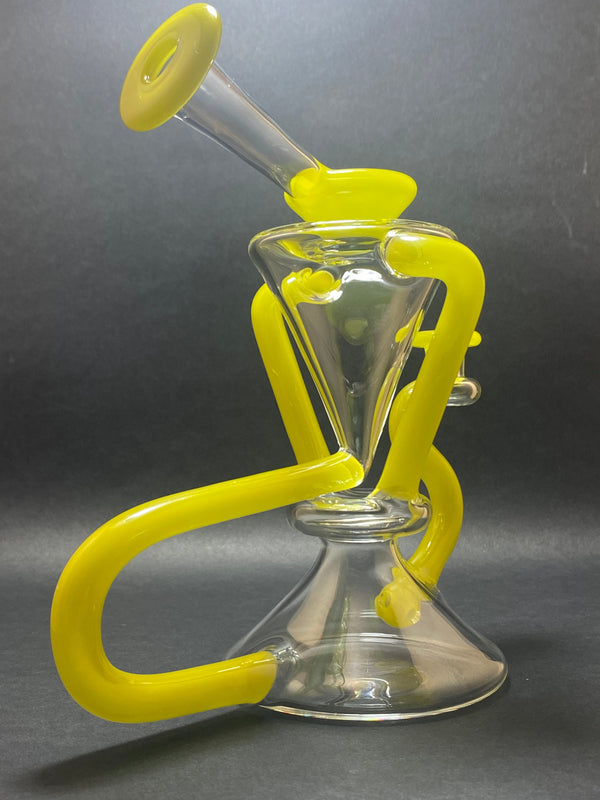 Connor McGrew Yellow Color Accent Floating Recycler Dab Rig Connor McGrew