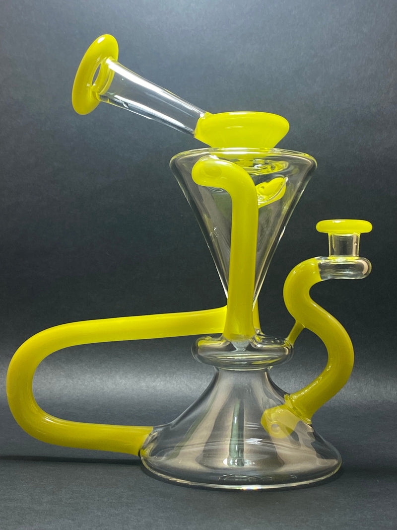 Connor McGrew Yellow Color Accent Floating Recycler Dab Rig Connor McGrew