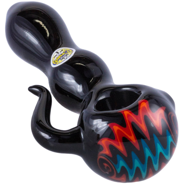 Crush Eye Candy Black Onyx Tusk Hand Pipe - Vibrant Borosilicate Glass 4.5" Crush