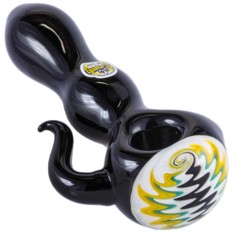 Crush Eye Candy Black Onyx Tusk Hand Pipe - Vibrant Borosilicate Glass 4.5" Crush