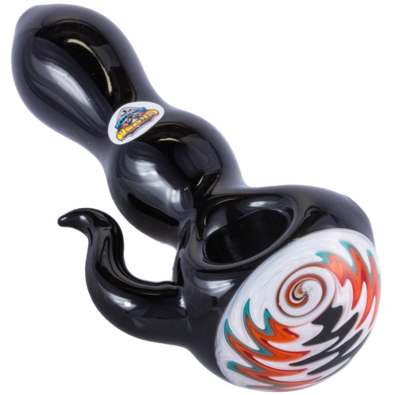 Crush Eye Candy Black Onyx Tusk Hand Pipe - Vibrant Borosilicate Glass 4.5" Crush