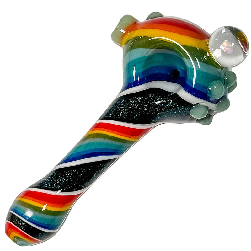 Crush Eye Candy Opal & Dichro Spiral Hand Pipe - 4.5" Artisan Crafted Crush