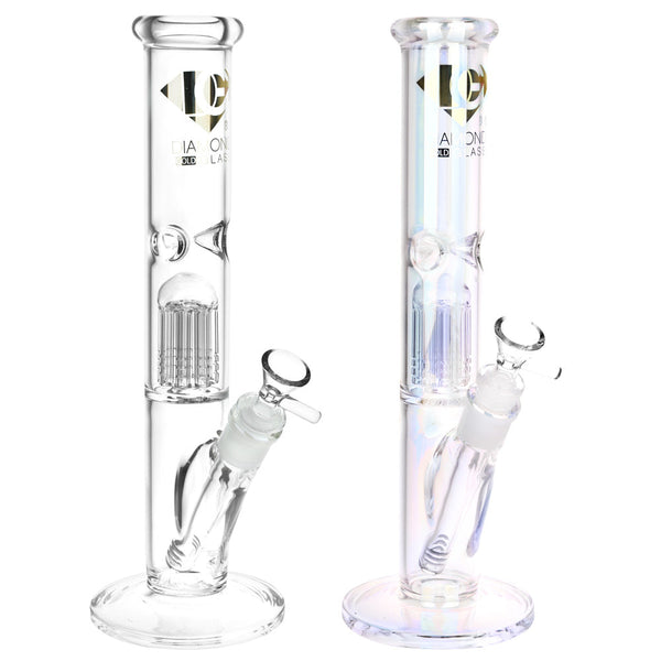 Diamond Glass Gold Pearl 8-Arm Perc Water Pipe - 12" / 14mm F / Colors Vary CannaDrop-AFG