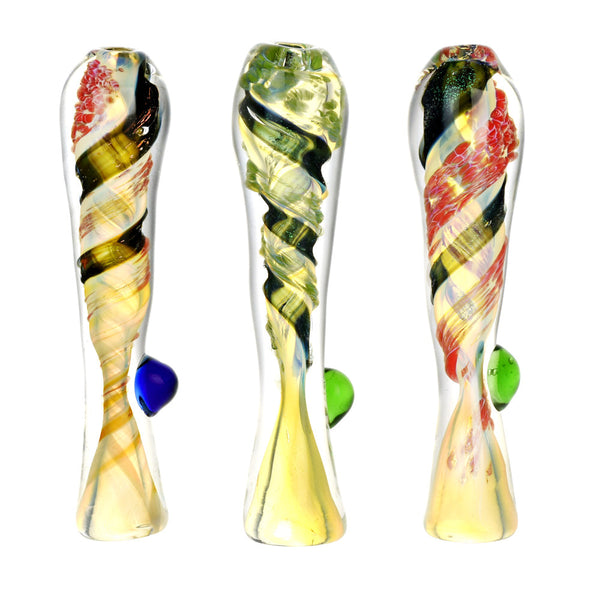 Dichro Candy Swirl Glass Taster w/ Marble - 3.5"/Colors Vary CannaDrop-AFG