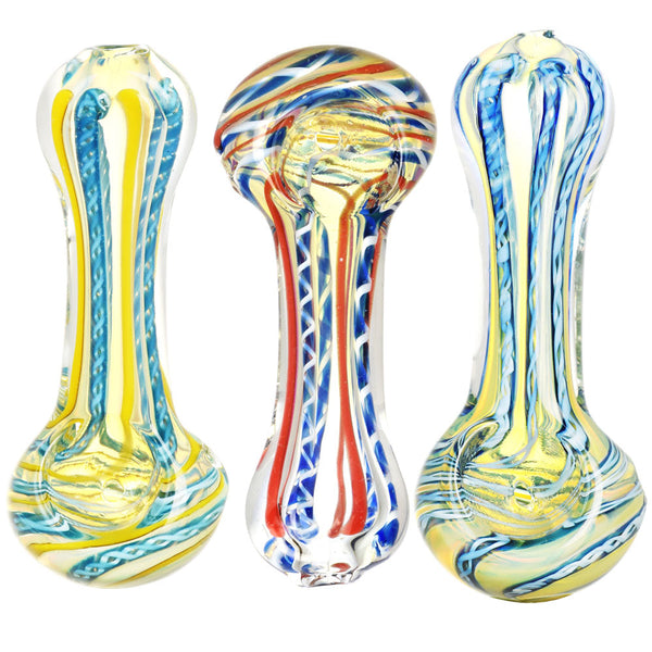 DNA Twist Spoon Pipe - 4" / Colors Vary CannaDrop-AFG