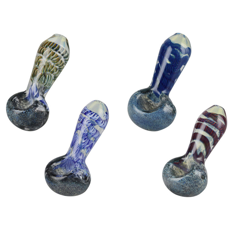 Frit & Cord Worked Spoon Hand Pipe CannaDrop-AFG