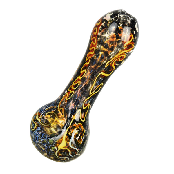 Fritted Squiggle Glass Spoon Pipe CannaDrop-AFG