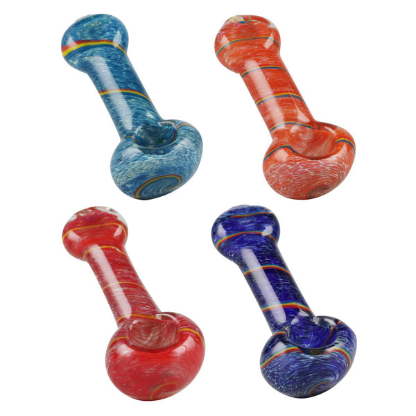 Glass Pipe w/ Stripes - 3" / Colors Vary CannaDrop-AFG